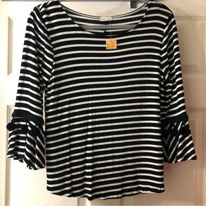 NWT Striped Shirt w/ Pom-Poms on Sleeves